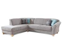 CAVADORE Gootlaand - Sofá esquinero (257 x 84 x 212 cm, Incluye función de preferencia y cajones), Color Gris Claro