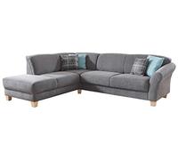 CAVADORE Gootlaand - Sofá esquinero Grande de Estilo rústico con función de Apertura y cajón de Cama, con Relleno de muelles, 257 x 84 x 212 cm, Color Gris