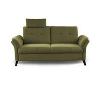 CAVADORE Grönland - Sofá de 3 plazas escandinavo (núcleo de muelles, Ajuste de Profundidad de Asiento y reposacabezas, 193 x 90 x 102 cm, Tejido Plano), Color Verde