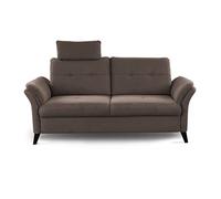CAVADORE Grönland - Sofá escandinavo de 3 plazas (núcleo de muelles, Ajuste de Profundidad de Asiento y reposacabezas, 193 x 90 x 102 cm, Tejido Plano), Color marrón