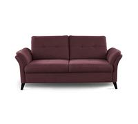 CAVADORE Grönland - Sofá escandinavo de 3 plazas (núcleo de muelles + Asiento Regulable, 193 x 90 x 102 cm, Tejido Plano), Color Rojo
