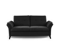 CAVADORE Grönland - Sofá escandinavo de 3 plazas (núcleo de muelles + Asiento Regulable, 193 x 90 x 102 cm, Tejido Plano), Color Negro