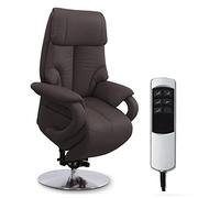 CAVADORE Istanbul - Sillón de Piel con Ayuda para levantarse, función Relax Ajustable eléctricamente, 2 Motores eléctricos, 80 x 115 x 79 cm, Piel auténtica, Color marrón