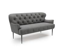 CAVADORE Küchensofa Amba Sofás, ingeniería Metal Material de Madera poliéster/Poliamida, Tejido Plano Gris, 2,5-Sitzer
