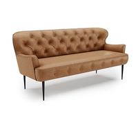CAVADORE Küchensofa Amba Sofás, Madera de ingeniería Metal poliéster, Microfibra Coñac, 3-Sitzer