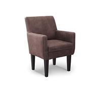 CAVADORE Malm - Sillón tapizado para Cocina o Comedor en imitación de Piel, con Costuras de Contraste, Apto para Muebles de Cocina Malm, 66 x 96 x 71 cm, Microfibra: marrón