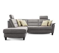 CAVADORE Palera - Sofá Cama con núcleo de muelles, Forma de L, 236 x 89 x 212 cm, imitación de Piel de búfalo, Color Gris Claro