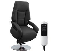 CAVADORE Sillón de Piel Edimburgo con Ayuda para levantarse, función de relajación Ajustable eléctricamente, 2 Motores eléctricos, 74 x 114 x 77 cm, Piel auténtica, Color Negro