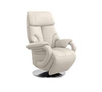 CAVADORE Sillón de Piel Istanbul con función de relajación Ajustable eléctricamente, 2 Motores eléctricos, 80 x 115 x 79 cm, Piel auténtica, Color Blanco