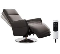 CAVADORE Sillón de TV Cobra con 2 Motores eléctricos, con Mando a Distancia, función de relajación, ergonomía, soporta hasta 130 kg, 71 x 110 x 82, Piel auténtica, Color marrón