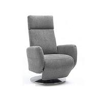 CAVADORE Sillón de TV Cobra, con 2 Motores eléctricos y batería, función Relax, reclinable, ergonómico, 71 x 110 x 82, soporta hasta 130 kg, Color Gris Claro