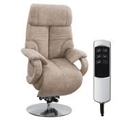 CAVADORE Sillón de TV Estambul con Ayuda para levantarse y Relajarse eléctricamente Ajustable, 2 Motores eléctricos, 80 x 115 x 79 cm, Aspecto de Piel: Beige