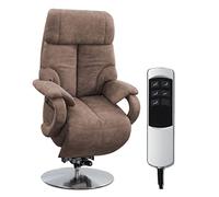 CAVADORE Sillón de TV Estambul con Ayuda para levantarse y Relajarse eléctricamente Ajustable, 2 Motores eléctricos, 80 x 115 x 79, Aspecto de Piel: marrón Claro