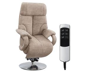 CAVADORE Sillón de TV Estambul con Ayuda para levantarse y Relajarse eléctricamente Ajustable, 2 Motores eléctricos, 80 x 115 x 79 cm, Aspecto de Piel: Beige
