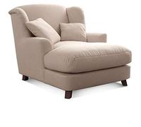 CAVADORE Sillón XXL Assado con Patas de Madera y Asiento Grande, Incluye 2 Cojines, 109 x 104 x 145 cm, Tejido Plano, Color Beige