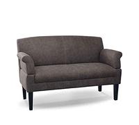 CAVADORE Sofá de 2 plazas Malm, Asiento para Cocina o Comedor en imitación de Piel, Incluye reposabrazos Ajustable, núcleo de muelles y Costuras de Contraste, 152 x 97 x 78 cm, Microfibra, Color Gris
