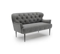 CAVADORE Sofá de Cocina de 2 plazas Amba, Banco Moderno para Cocina o Comedor, 153 x 97 x 87 cm, Tejido Plano: Gris Oscuro