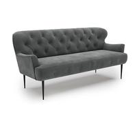 CAVADORE Sofá de Cocina de 3 plazas Amba, Banco Moderno para Cocina o Comedor, 193 x 97 x 87 cm, Microfibra Gris