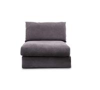 CAVADORE sofá Módulo Fiona Asiento Element con Respaldo/XXL de sillón con respaldo/94 x 90 x 112/tejido Gris