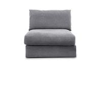 CAVADORE sofá Módulo Fiona Asiento Element con Respaldo/XXL de sillón con respaldo/94 x 90 x 112/webstoff Silbergrau