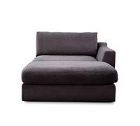 CAVADORE sofá Módulo Fiona Long Chair con Brazo Notebook Derecho/XXL de Recamiere Apto para sofá Escobillero Fiona/139 x 90 x 199/tejido Gris