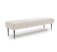 CAVADORE Sofás, ingeniería Metal Material de Madera poliéster/Poliamida, Crema de Tejido Plano, 3-Sitzer