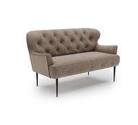 CAVADORE Sofás, ingeniería Metal Material de Madera poliéster/Poliamida, Tejido Plano Gris Topo, 2-Sitzer