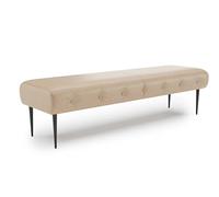 CAVADORE Sofás, Madera de ingeniería Metal Poliéster, Microfibra Beige, 3-Sitzer