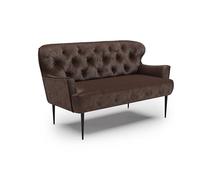 CAVADORE Sofás, Madera de ingeniería Metal poliéster, Microfibra Chocco, 2-Sitzer