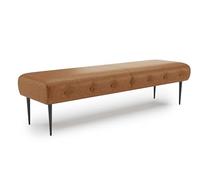 CAVADORE Sofás, Madera de ingeniería Metal Poliéster, Microfibra Coñac, 3-Sitzer