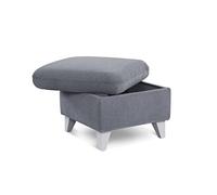 CAVADORE Taburete con Patas de Madera Blancas, 249 x 86 x 162 cm, Color Azul Claro