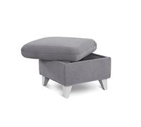 CAVADORE Taburete con Patas de Madera Blancas, 249 x 86 x 162 cm, Color Gris