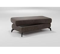 CAVADORE Taburete de Almacenamiento Bounce con Aspecto de Piel Vintage con Compartimento de Almacenamiento y Patas de Metal, Color Negro Mate, 121 x 45 x 67 cm, Microfibra, Color Gris Oscuro