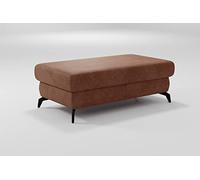 CAVADORE Taburete de Almacenamiento Bounce con Aspecto Vintage, con Compartimento de Almacenamiento y Patas de Metal, Color Negro Mate, 121 x 45 x 67, Microfibra, Color marrón