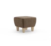 CAVADORE Vida - Taburete tapizado con Patas de Madera Maciza de Haya, 52 x 46 x 52 cm, Chenilla, Color marrón Rojizo