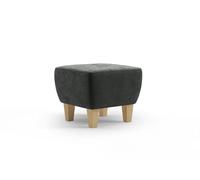 CAVADORE Vida - Taburete tapizado con Patas de Madera Maciza de Haya, 52 x 46 x 52 cm, Microfibra, Color Verde Oliva