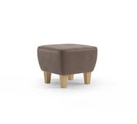 CAVADORE Vida - Taburete tapizado con Patas de Madera Maciza de Haya, 52 x 46 x 52 cm, Microfibra, Color marrón Claro