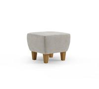 CAVADORE Vida - Taburete tapizado con Patas de Madera Maciza de Roble, 52 x 46 x 52 cm, Chenilla, Color Blanco