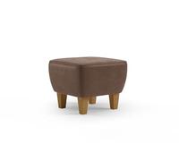 CAVADORE Vida - Taburete tapizado con Patas de Madera Maciza de Roble, 52 x 46 x 52 cm, Microfibra, Color marrón Claro