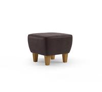 CAVADORE Vida - Taburete tapizado con Patas de Madera Maciza de Roble, 52 x 46 x 52 cm, Microfibra, Color marrón