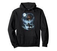 Cavalier King Charles Spaniel Aullando a la Luna Retro de los 90 Sudadera con Capucha
