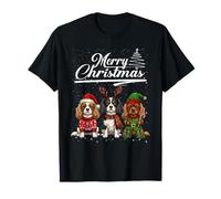 Cavalier King Charles Spaniel Christmas Reindeer Elf Santa Camiseta