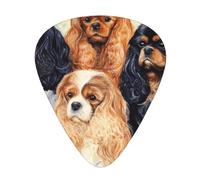 Cavalier King Charles Spaniel dorado negro,12 púas de guitarra, 3 grosores diferentes para guitarra acústica, bajo y ukelele
