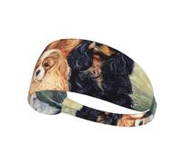 Cavalier King Charles Spaniel Dorado Negro,Banda Deportiva para el Sudor Unisex, Multiusos, elástica para el Pelo