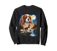 Cavalier King Charles Spaniel Howling to The Moon Meme Divertido Sudadera