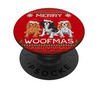 Cavalier King Charles Spaniel Navidad Cavalier Navidad PopSockets PopGrip Adhesivo