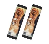 Cavalier King Charles Spaniel negro dorado, 2 piezas de fundas para asas de equipaje, cubiertas suaves y cómodas para asas de equipaje. Etiqueta para equipaje.