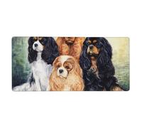 Cavalier King Charles Spaniel Negro Dorado,Alfombrilla de ratón Grande para Escritorio, Alfombrilla para Teclado de Ordenador 40 x 90 cm.