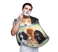 Cavalier King Charles Spaniel negro dorado, Babero de afeitar para hombre, delantal para barba, recogedor de pelo de barba para hombre 107x73cm