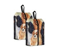 Cavalier King Charles Spaniel Negro Dorado， Bolsas de Viaje para Zapatos (Paquete de 2), Bolsas Impermeables para Guardar Zapatos, Organizador de Zapatos para Viajes y hogar.